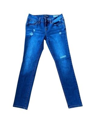 GUESS medium rise jeans Sarah fit skinny distressed ripped in 28 blue st…